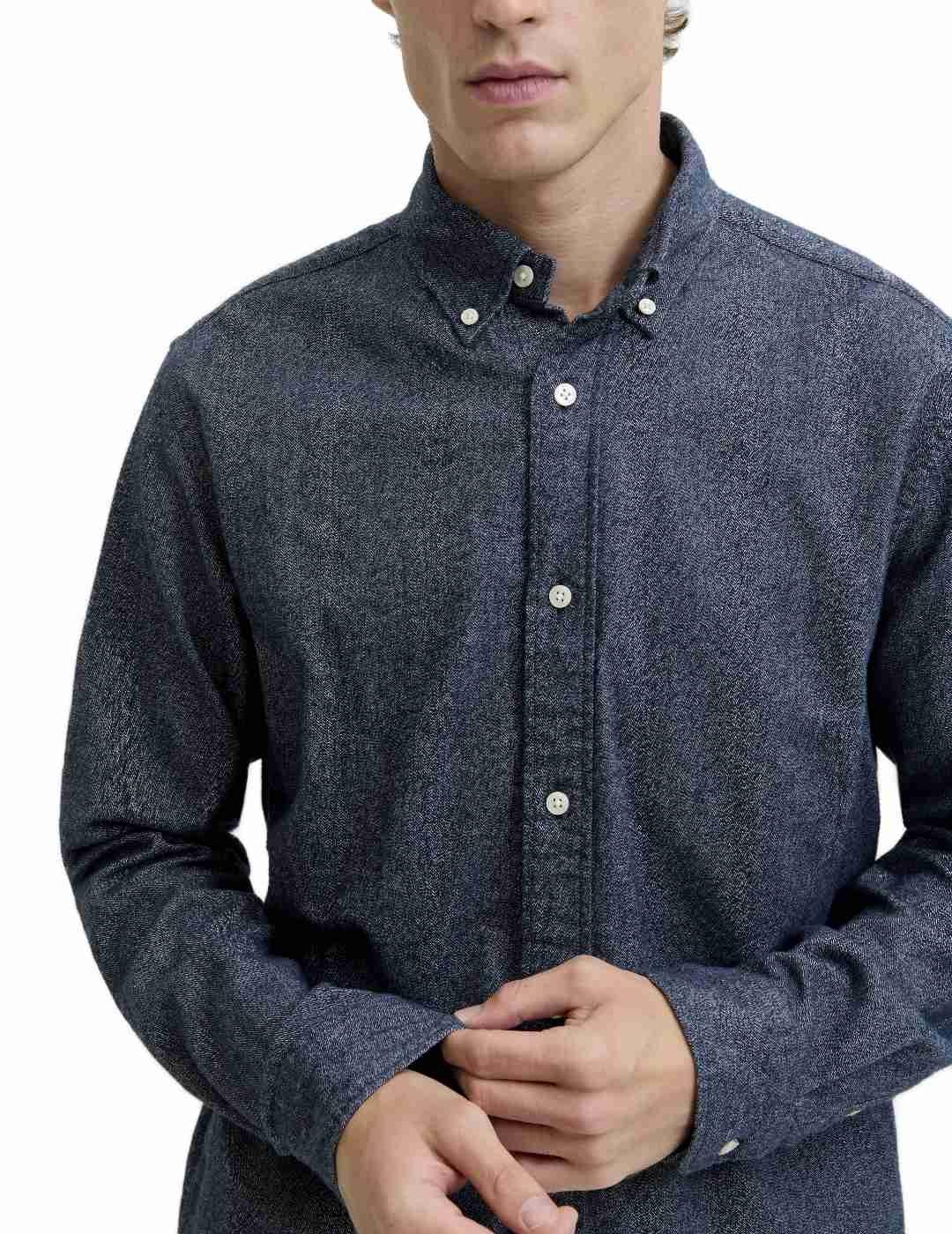 Camisa Jack & Jones Blubarkley franela marino para hombre