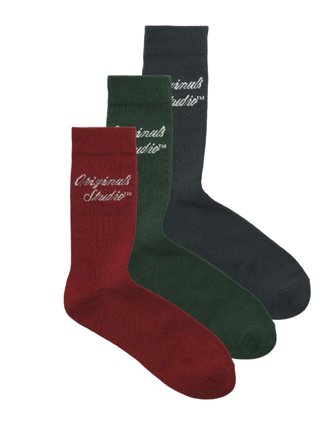Calcetines Jack&Jones pack3 tricolor navideño para hombre