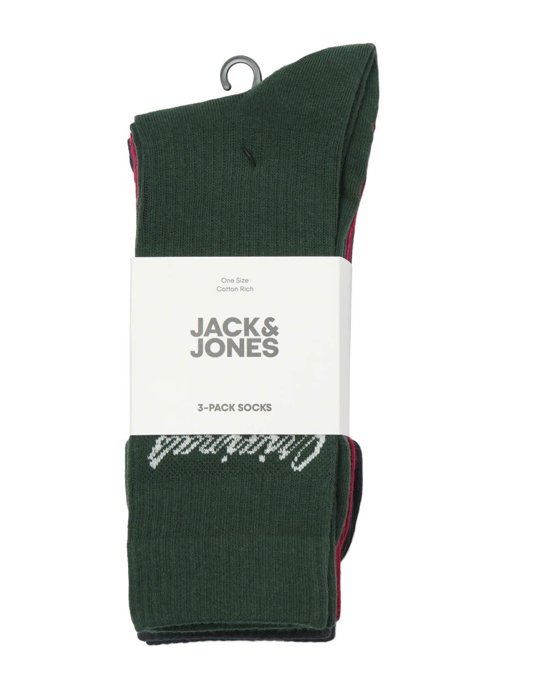 Calcetines Jack&Jones pack3 tricolor navideño para hombre