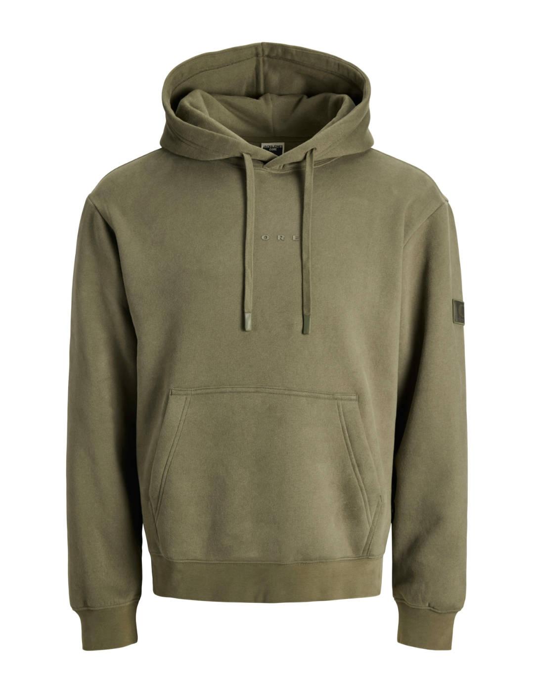 Sudadera Jack&Jones Point verde con capucha para hombre