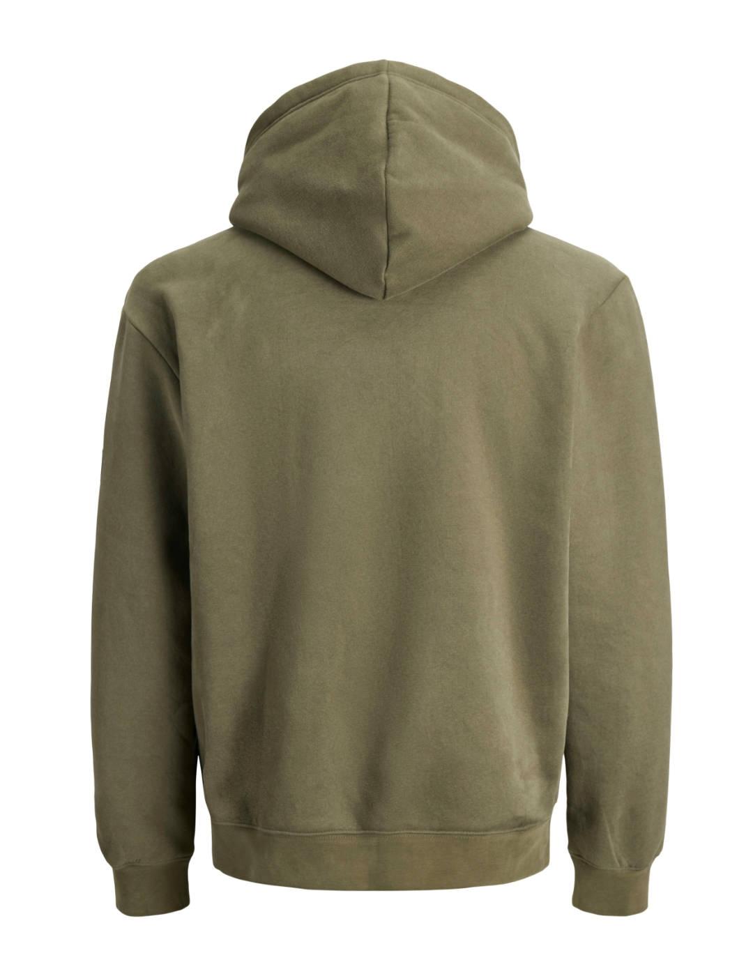 Sudadera Jack&Jones Point verde con capucha para hombre