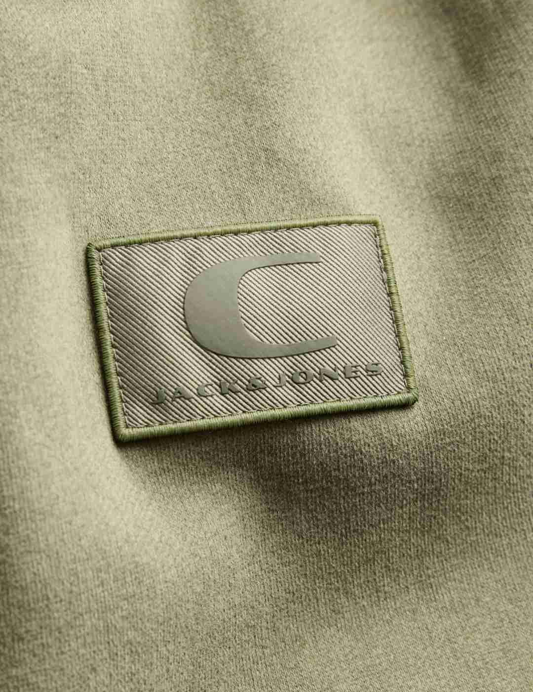 Sudadera Jack&Jones Point verde con capucha para hombre