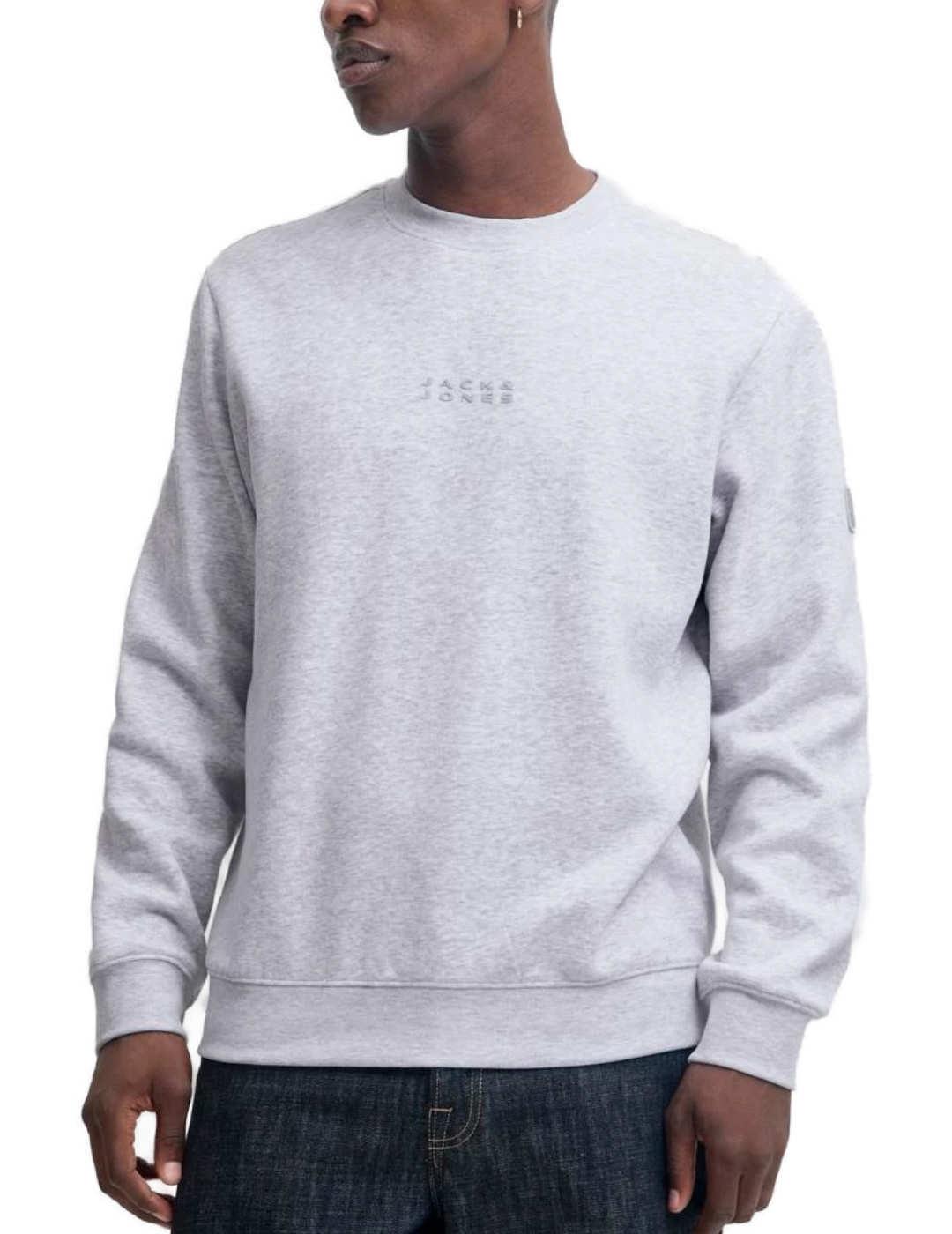 Sudadera Jack&Jones Point core ajuste relajado gris hombre