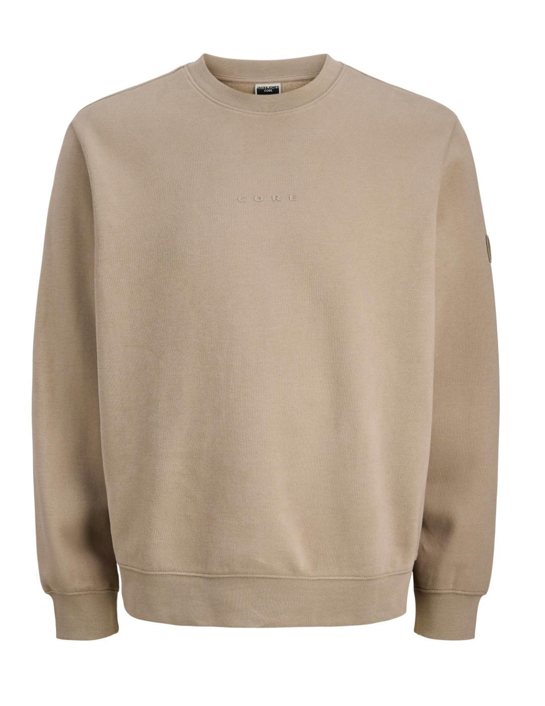 Sudadera Jac k& Jones Point beige sin capucha para hombre