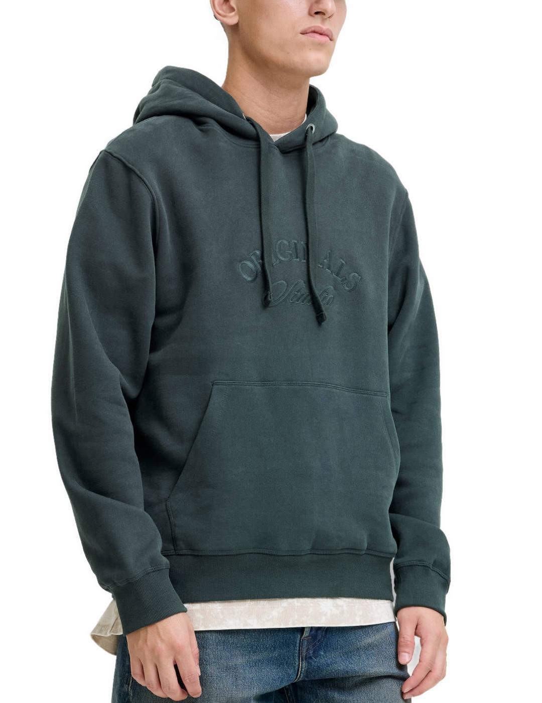 Sudadera Jack & Jones Bleecker con capucha verde hombre