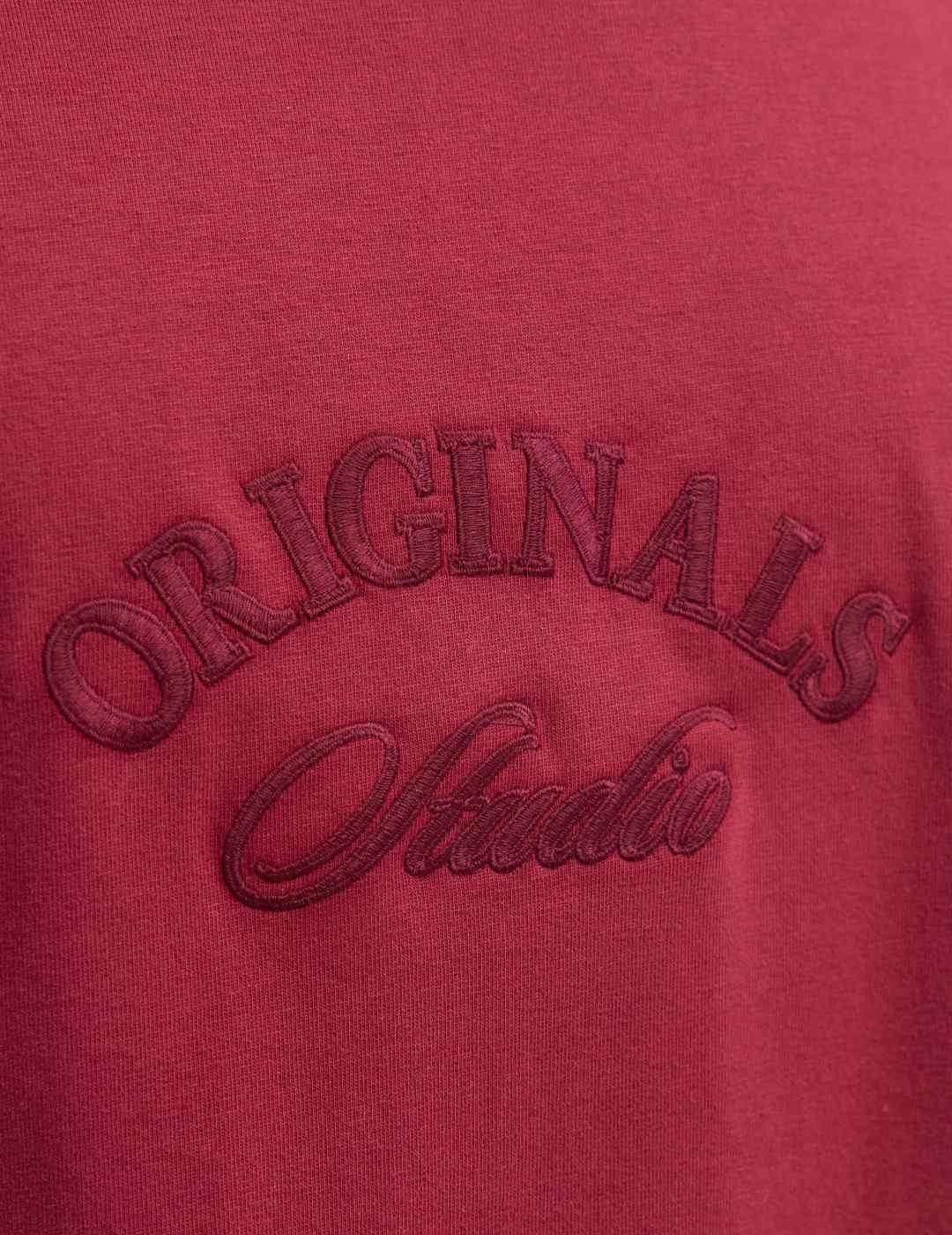 Camiseta Jack&Jones Bleecker granate manga corta de hombre