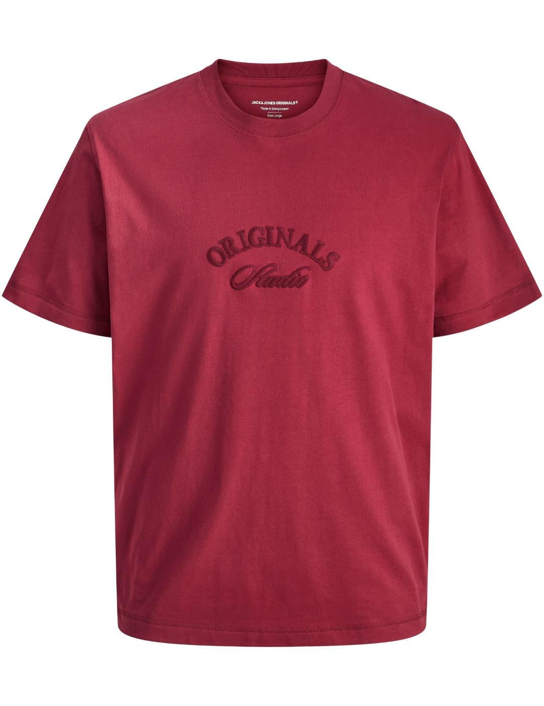 Camiseta Jack&Jones Bleecker granate manga corta de hombre