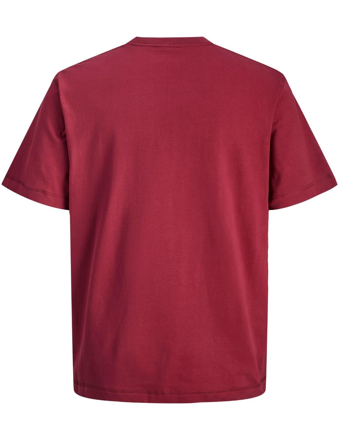 Camiseta Jack&Jones Bleecker granate manga corta de hombre