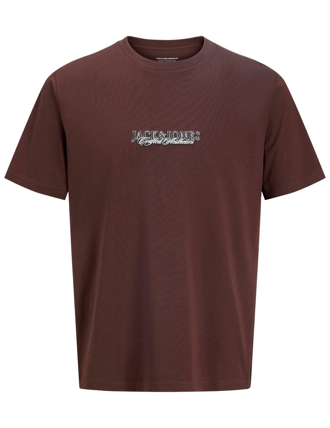 Camiseta Jack&Jones Bleecker granate manga corta para hombre