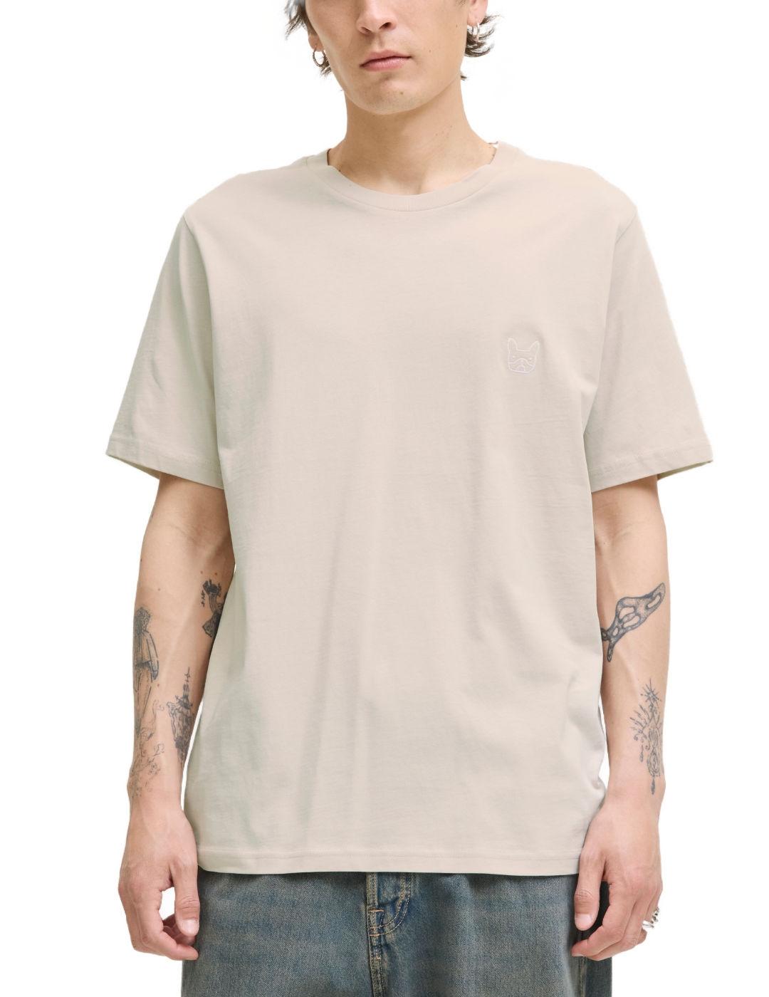Camiseta Jack&Jones Denimdog beige manga corta para hombre