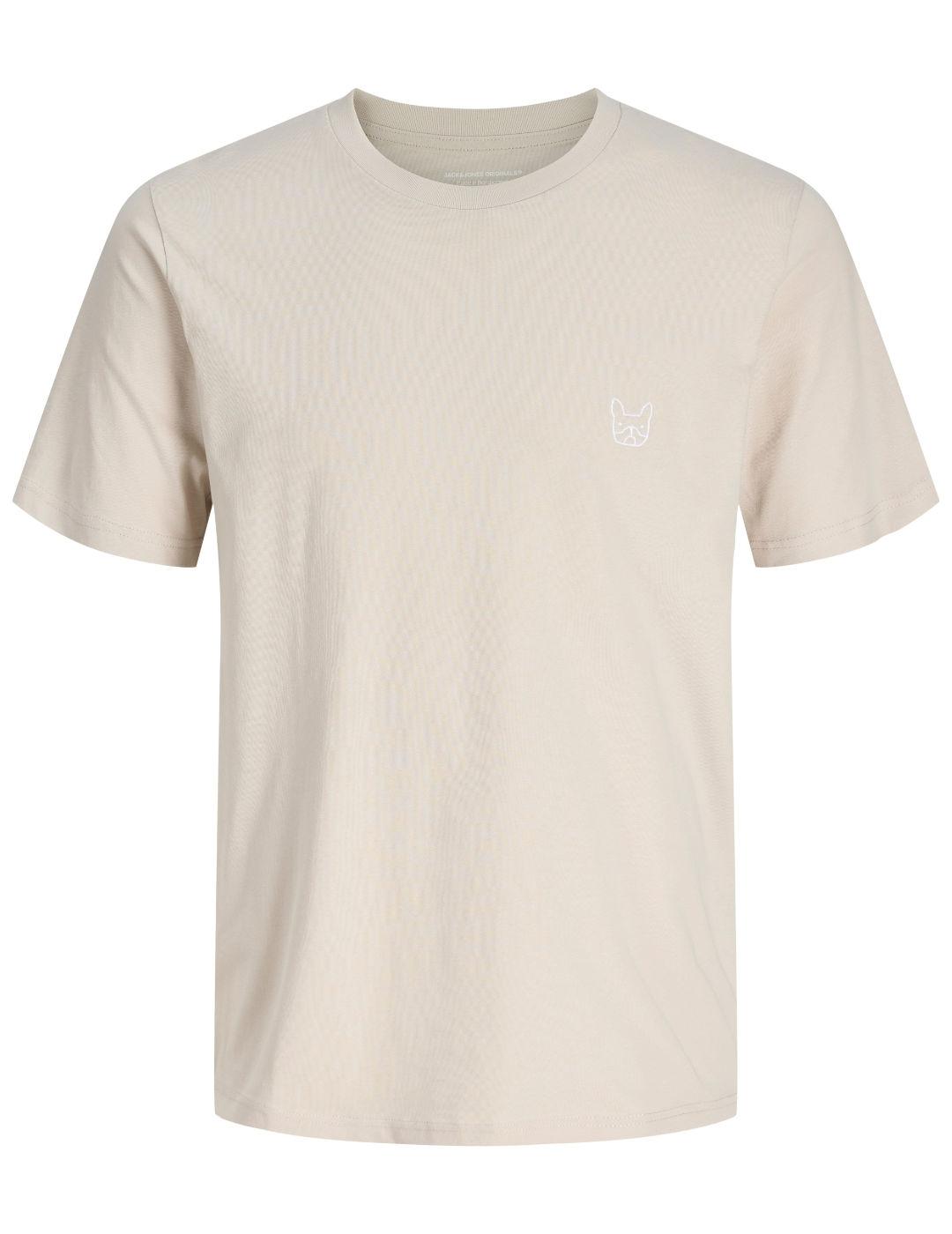 Camiseta Jack&Jones Denimdog beige manga corta para hombre