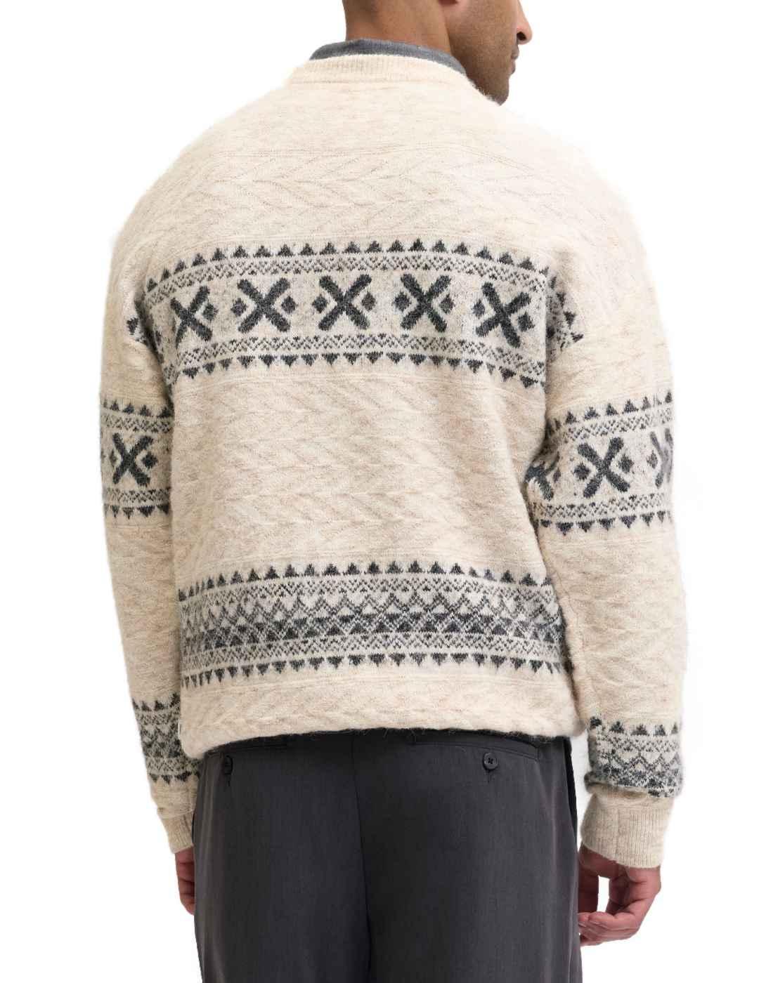 Jersey Jack&Jones Blumax beige punto grueso de hombre