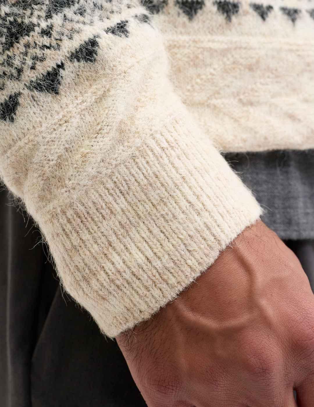 Jersey Jack&Jones Blumax beige punto grueso de hombre