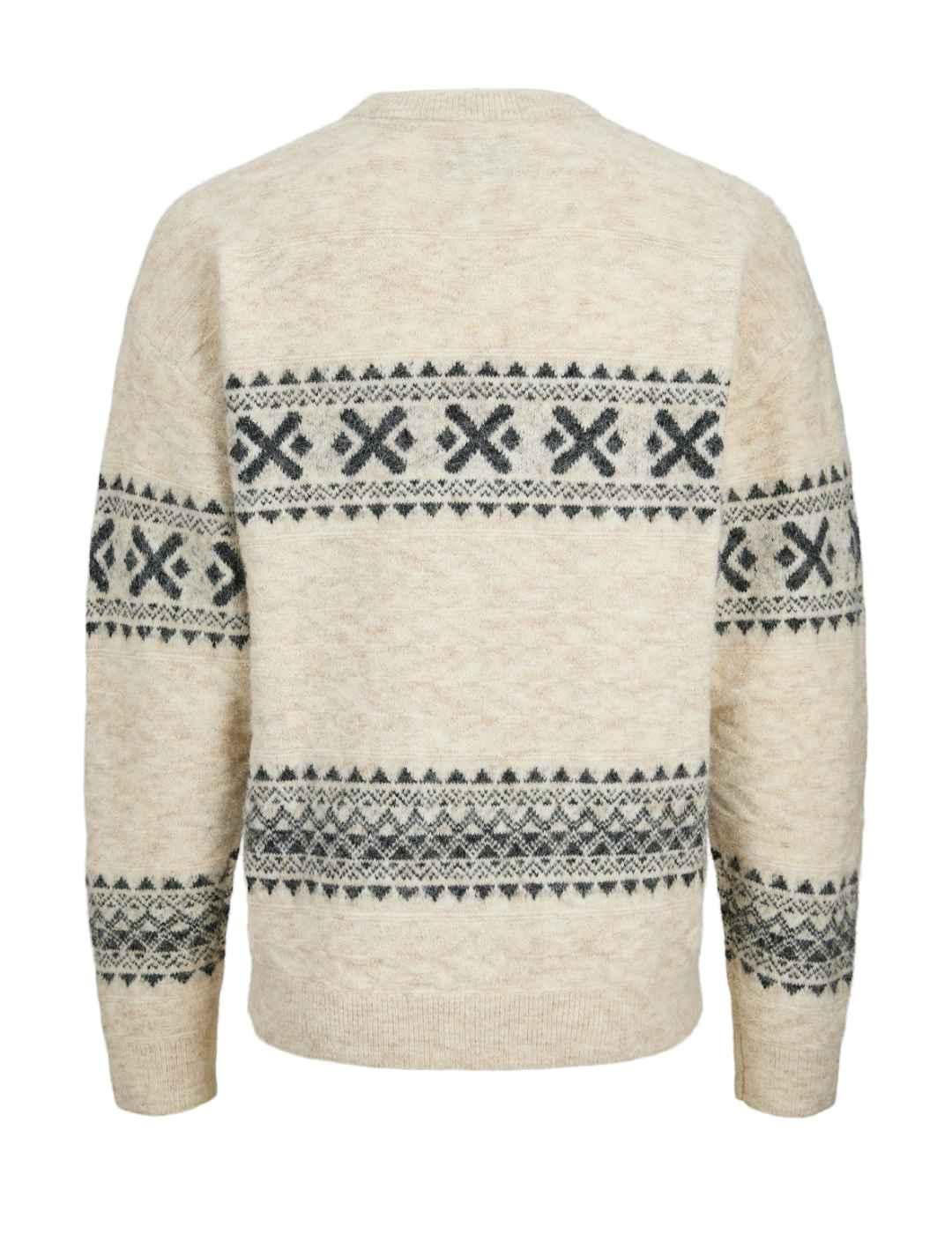 Jersey Jack&Jones Blumax beige punto grueso de hombre