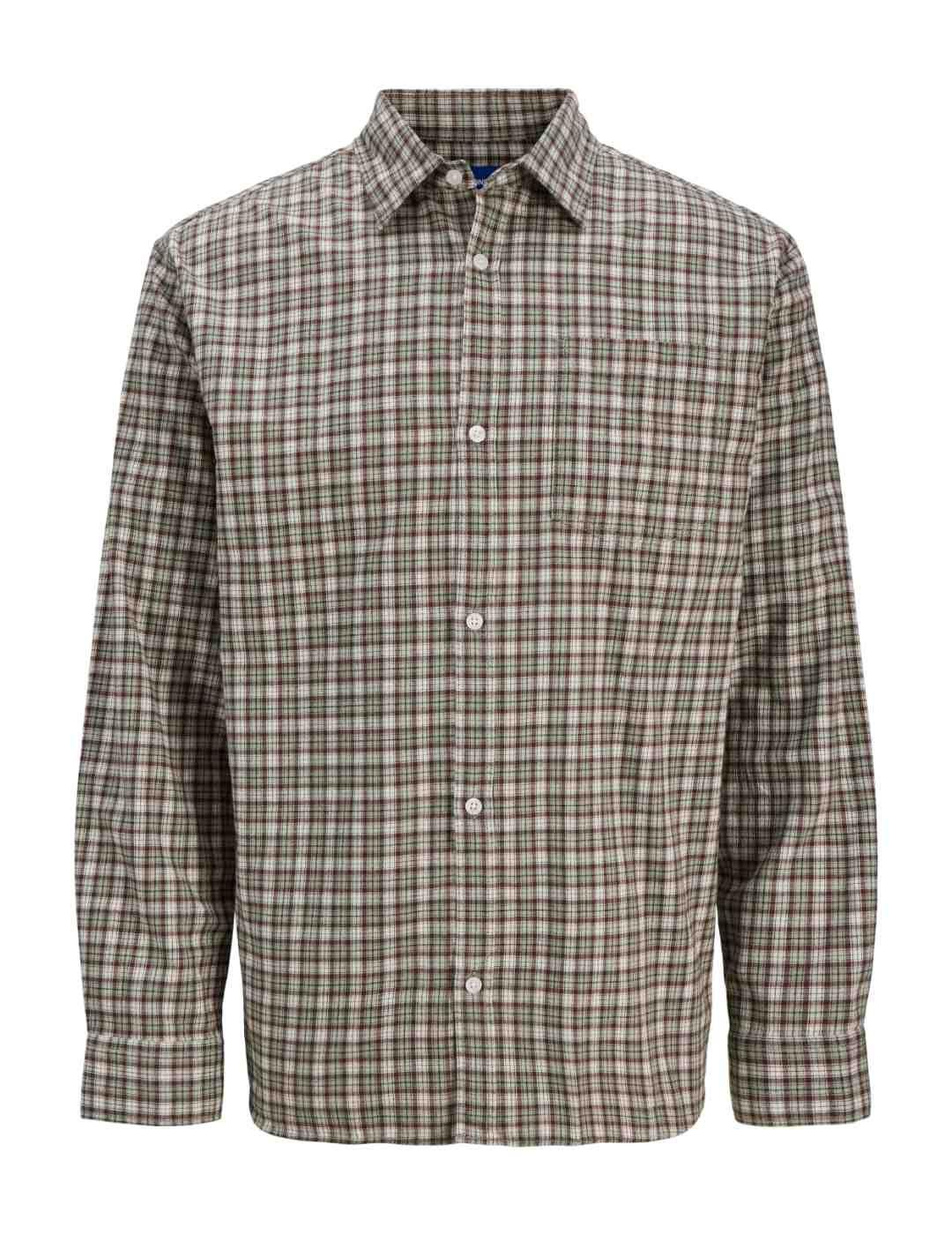 Camisa Jack&Jones James marrón corte clásico cuadros hombre
