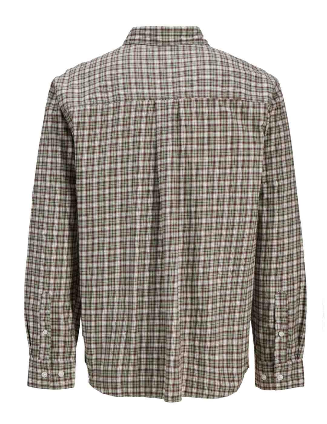 Camisa Jack&Jones James marrón corte clásico cuadros hombre