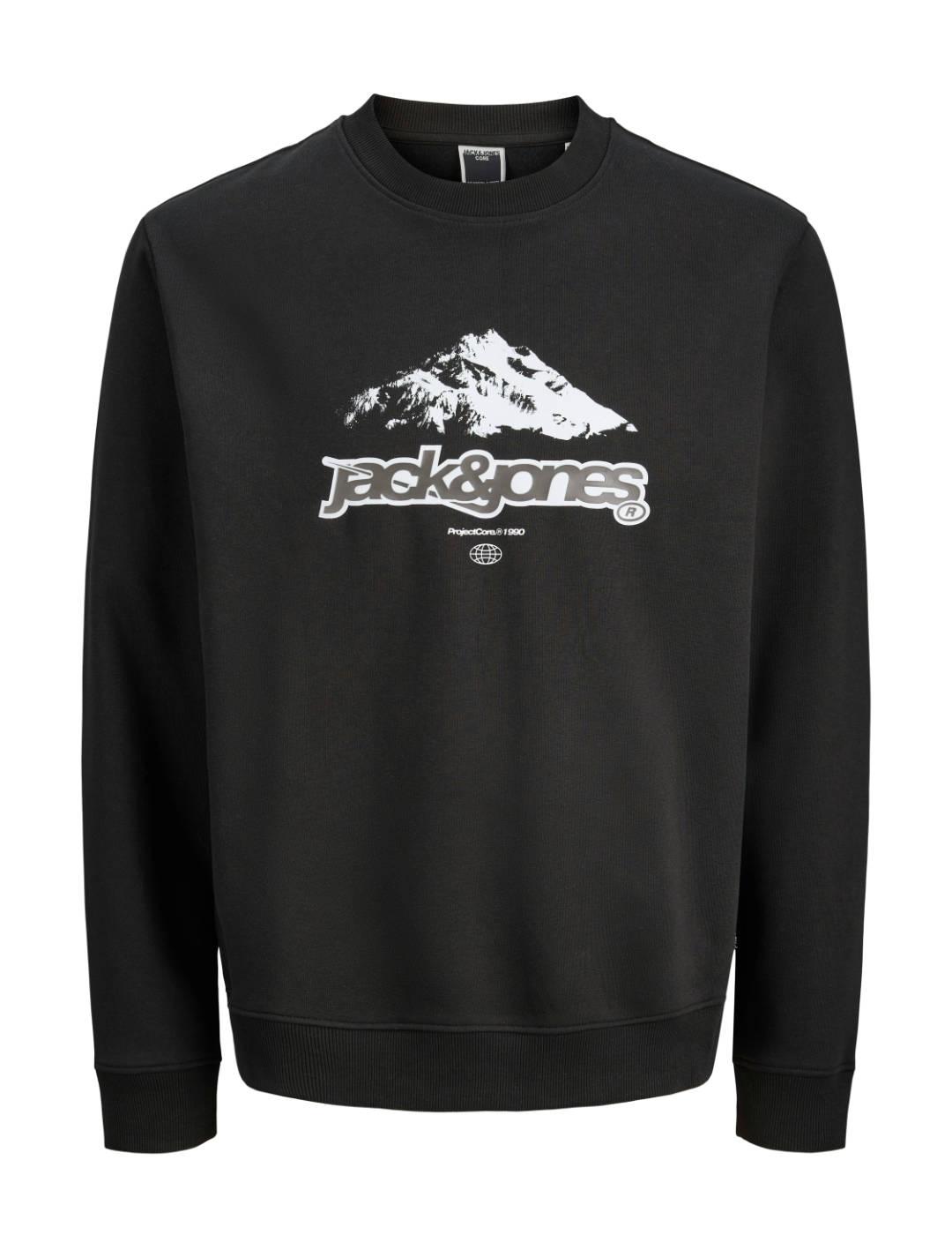 Sudadera Jack&Jones Flare negro sin capucha para hombre