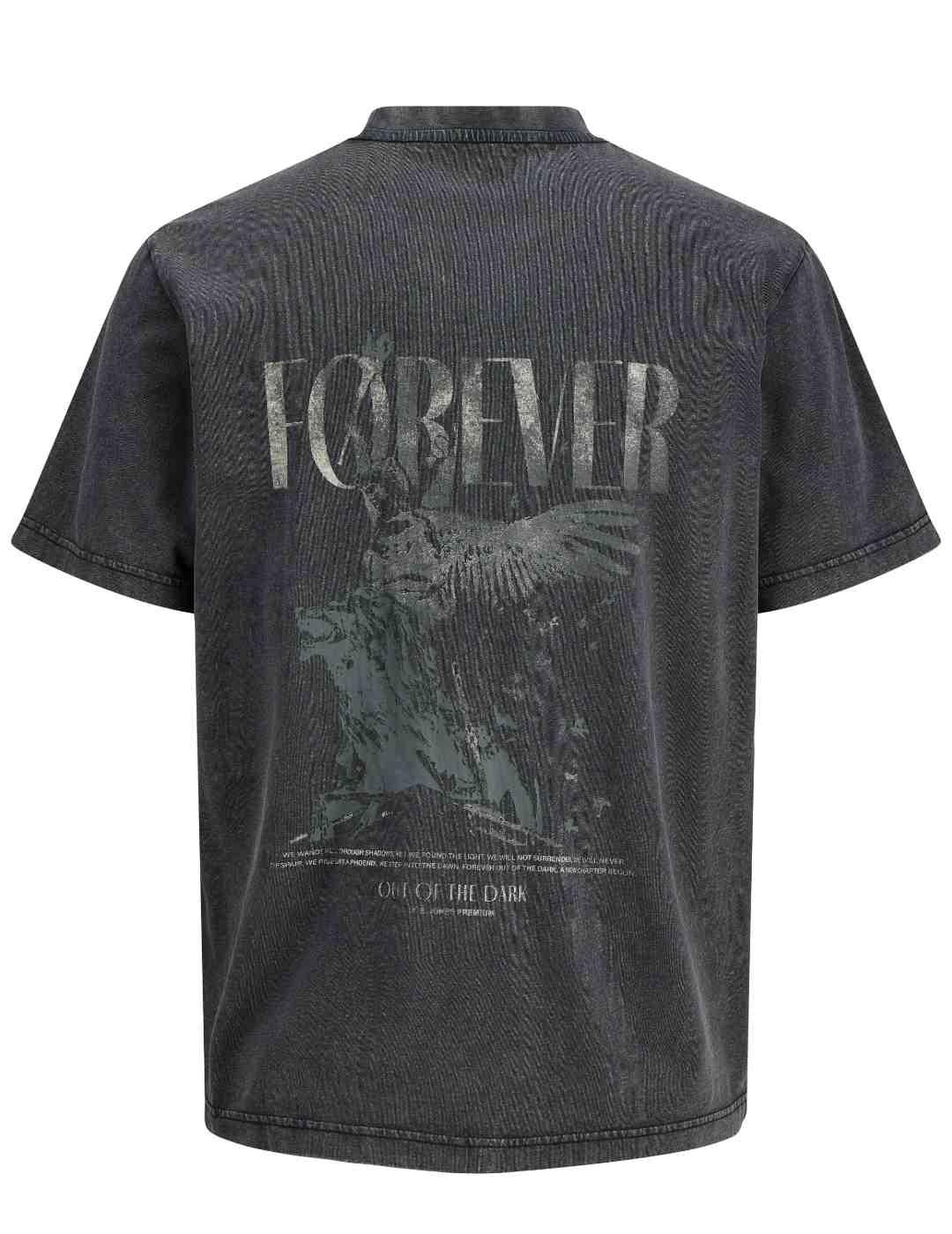 Camiseta Jack&Jones Bludenver negro dibujo espalda de hombre