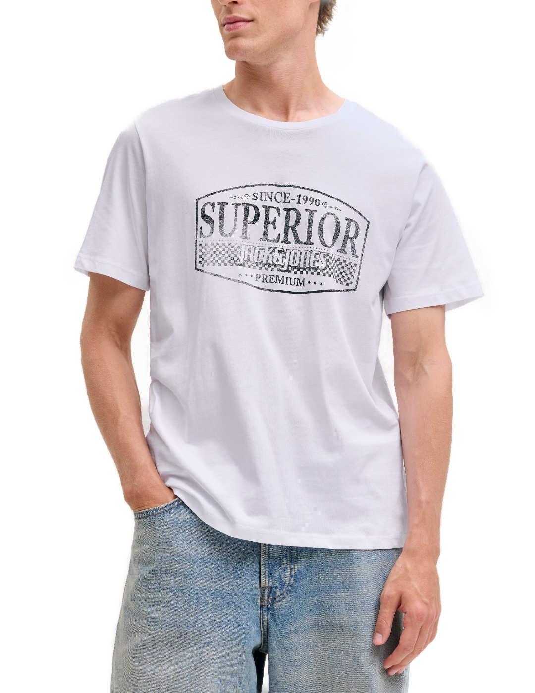 Camiseta Jack&Jones Blunoah blanca manga corta de hombre