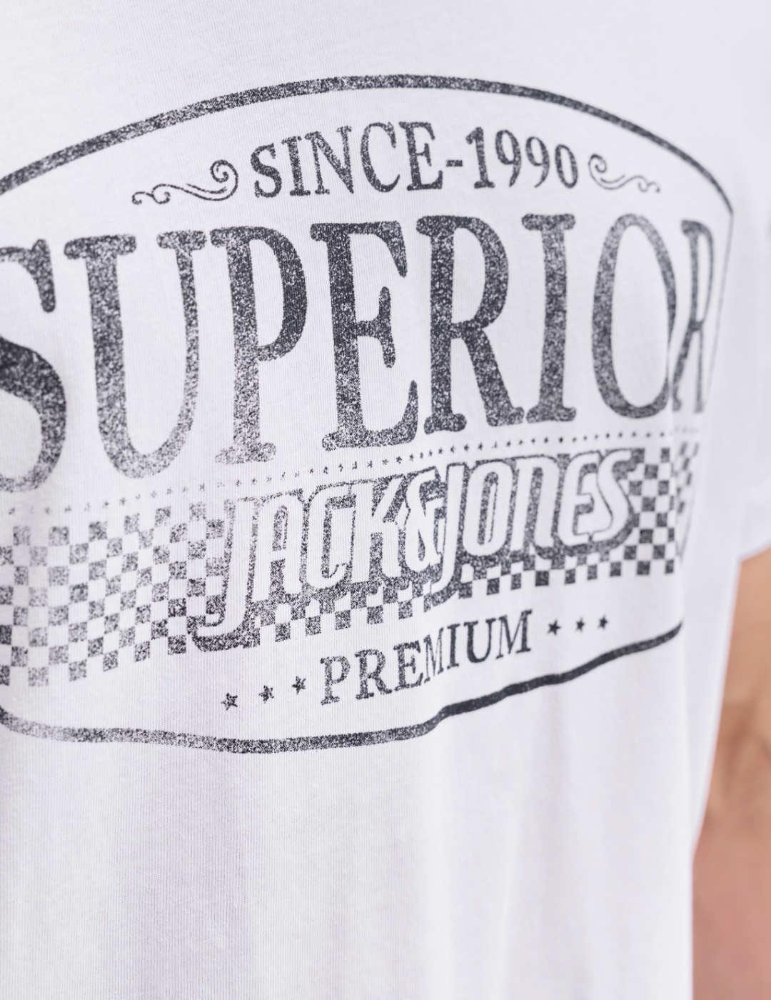 Camiseta Jack&Jones Blunoah blanca manga corta de hombre