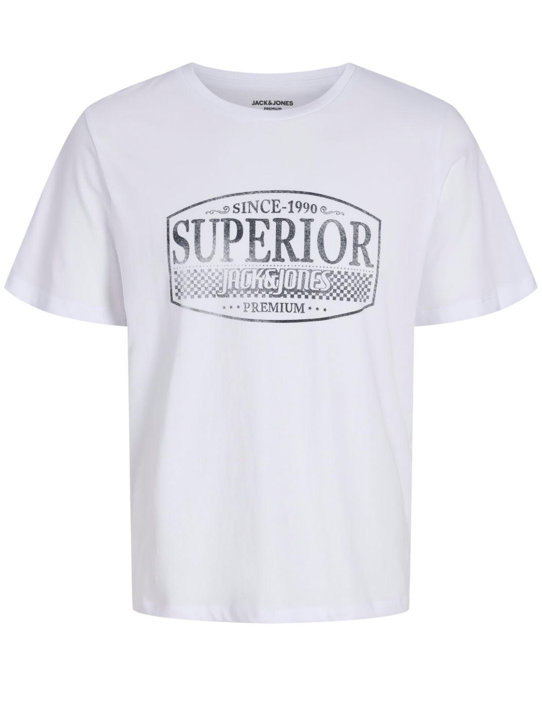 Camiseta Jack&Jones Blunoah blanca manga corta de hombre