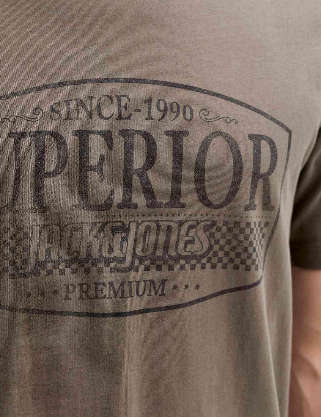 Camiseta Jack&Jones Blunoah marrón manga corta de hombre