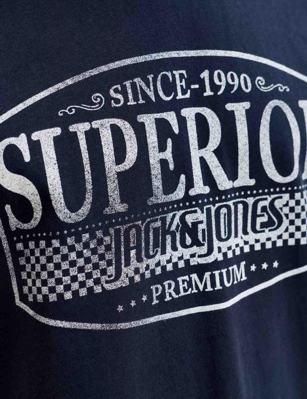 Camiseta Jack&Jones Blunoah marino manga corta de hombre