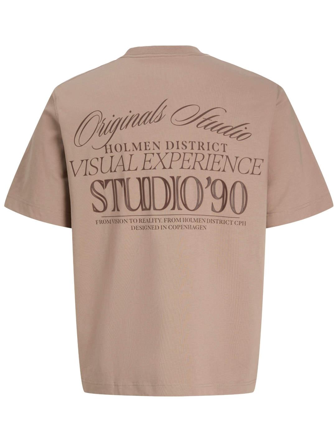 Camiseta Jack&Jones Grand beige manga corta para hombre