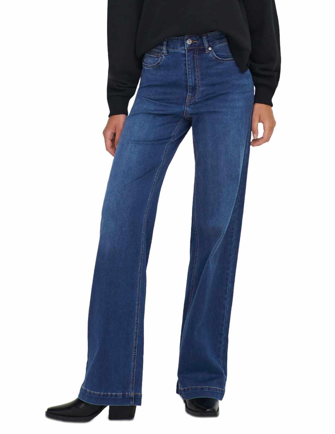 Pantalón vaquero Only Madison marino corte ancho para mujer