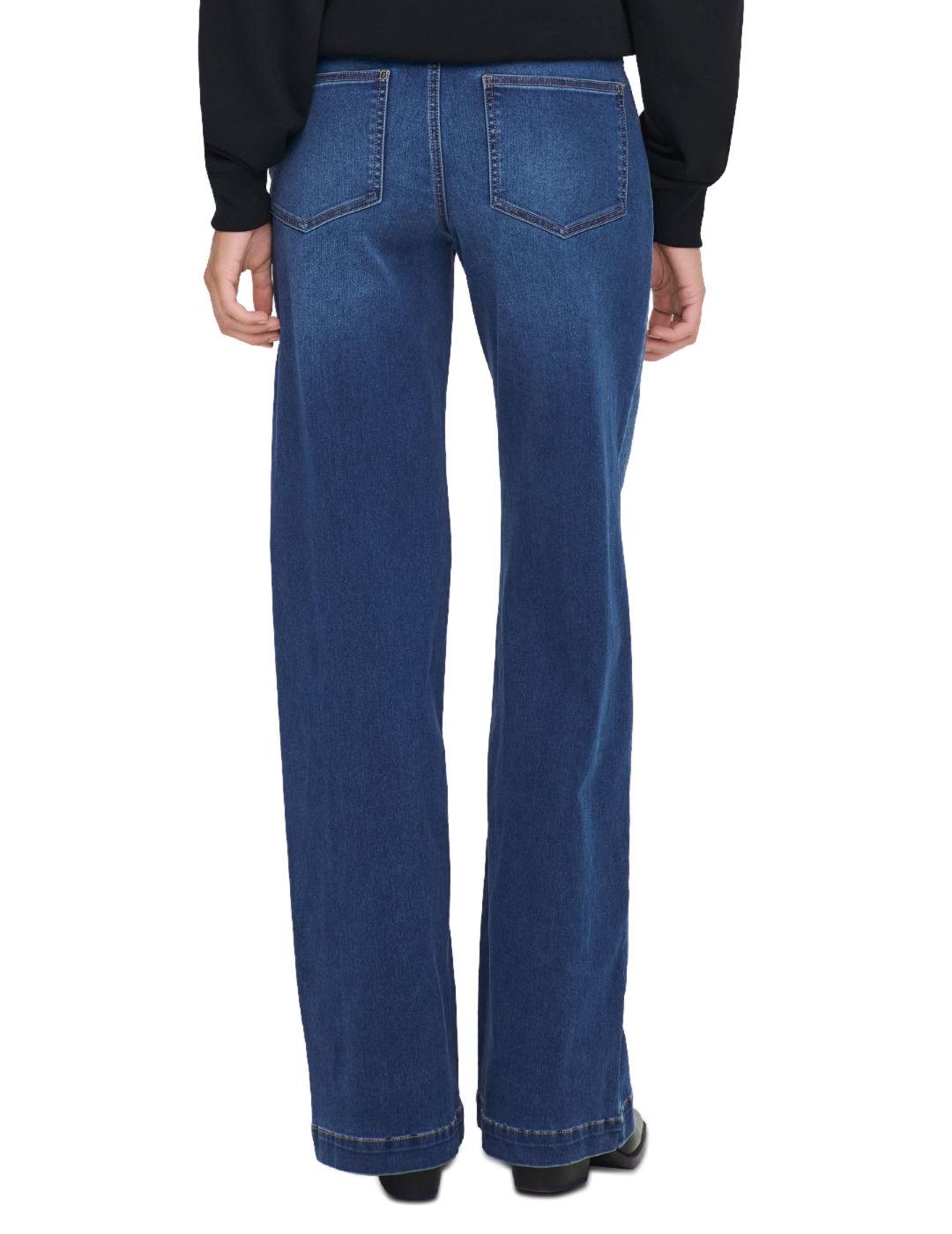 Pantalón vaquero Only Madison marino corte ancho para mujer