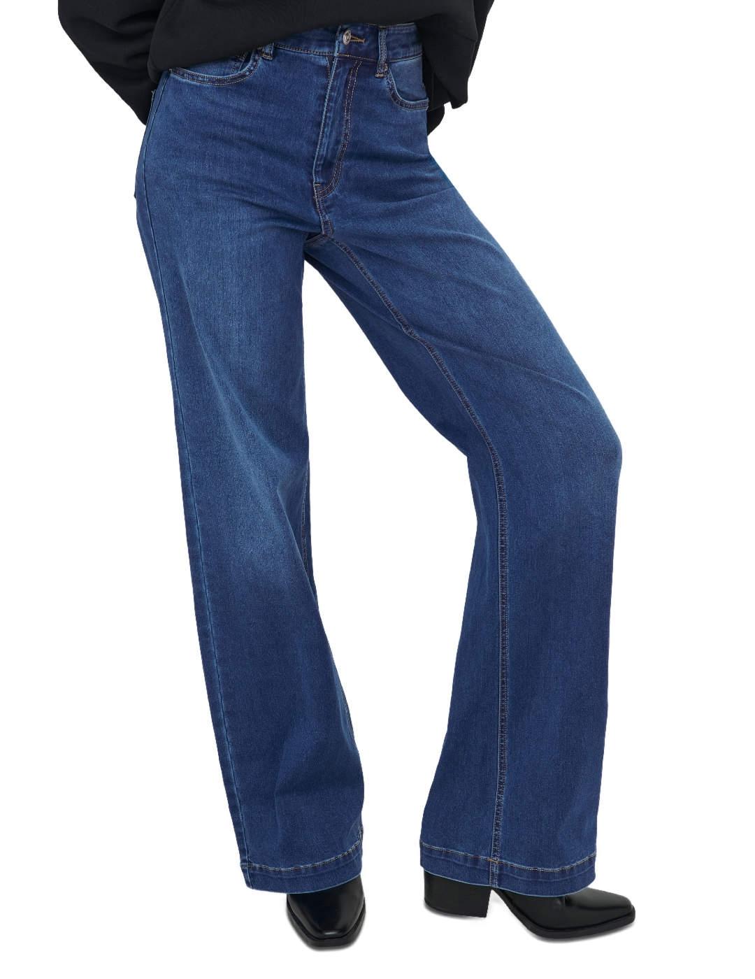 Pantalón vaquero Only Madison marino corte ancho para mujer