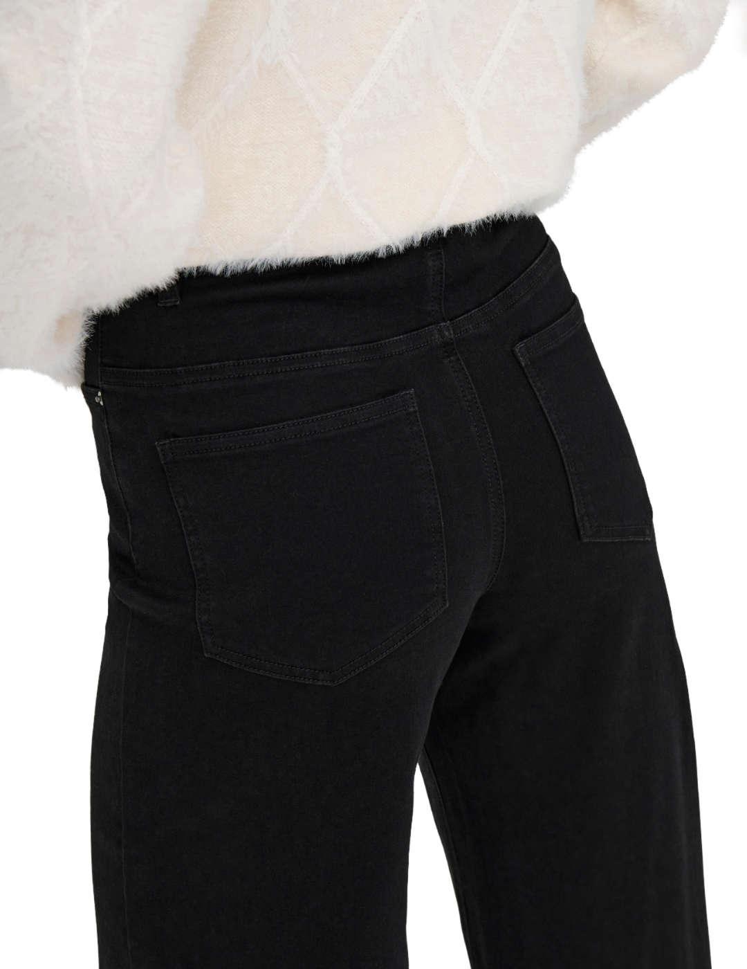 Pantalón vaquero Only Madison negro corte ancho para mujer