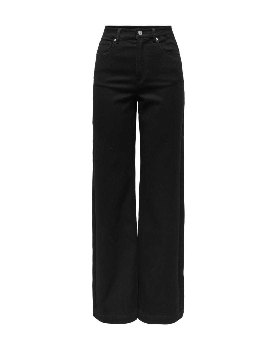 Pantalón vaquero Only Madison negro corte ancho para mujer