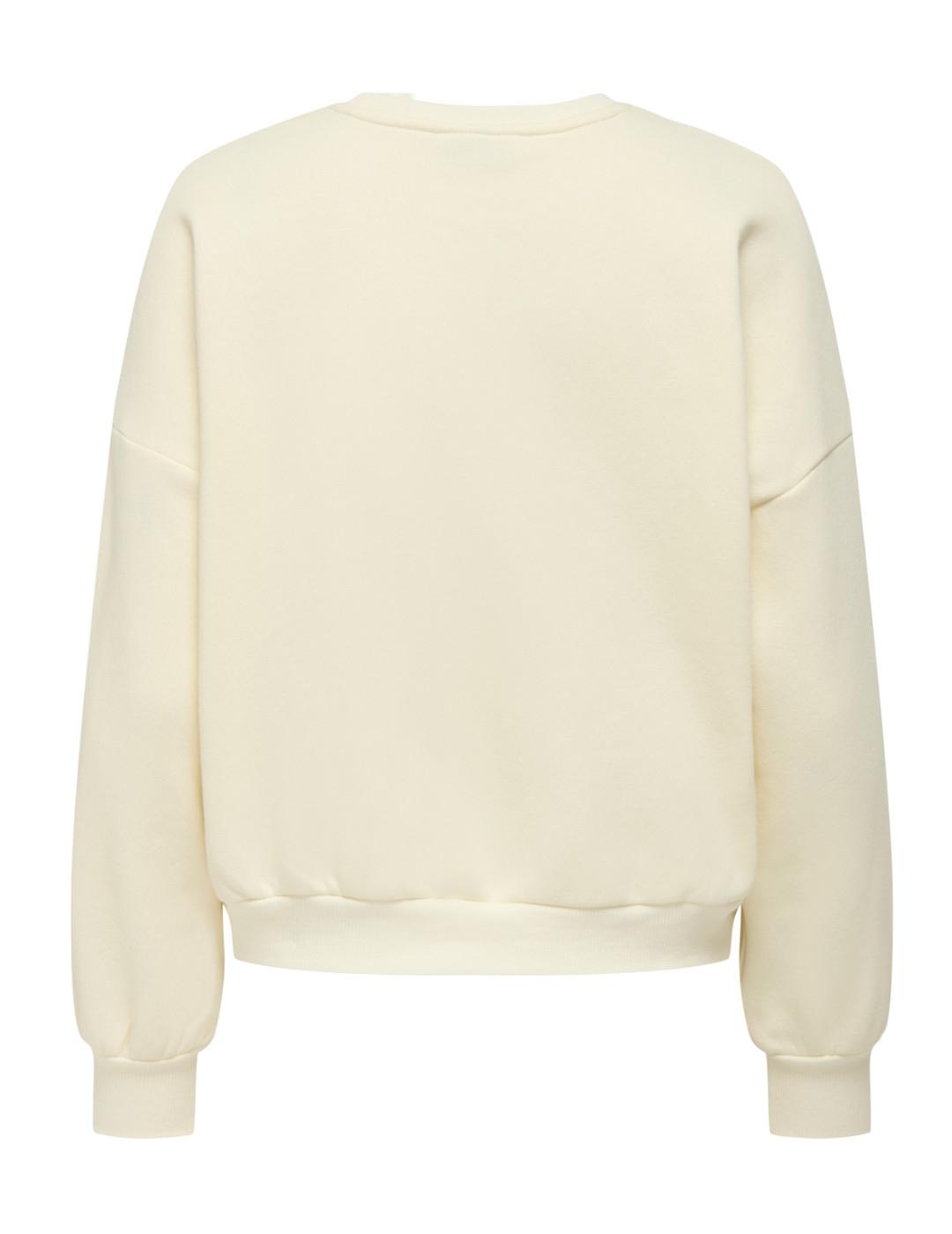 Sudadera Only Tammie blanca corazón sin capucha para mujer