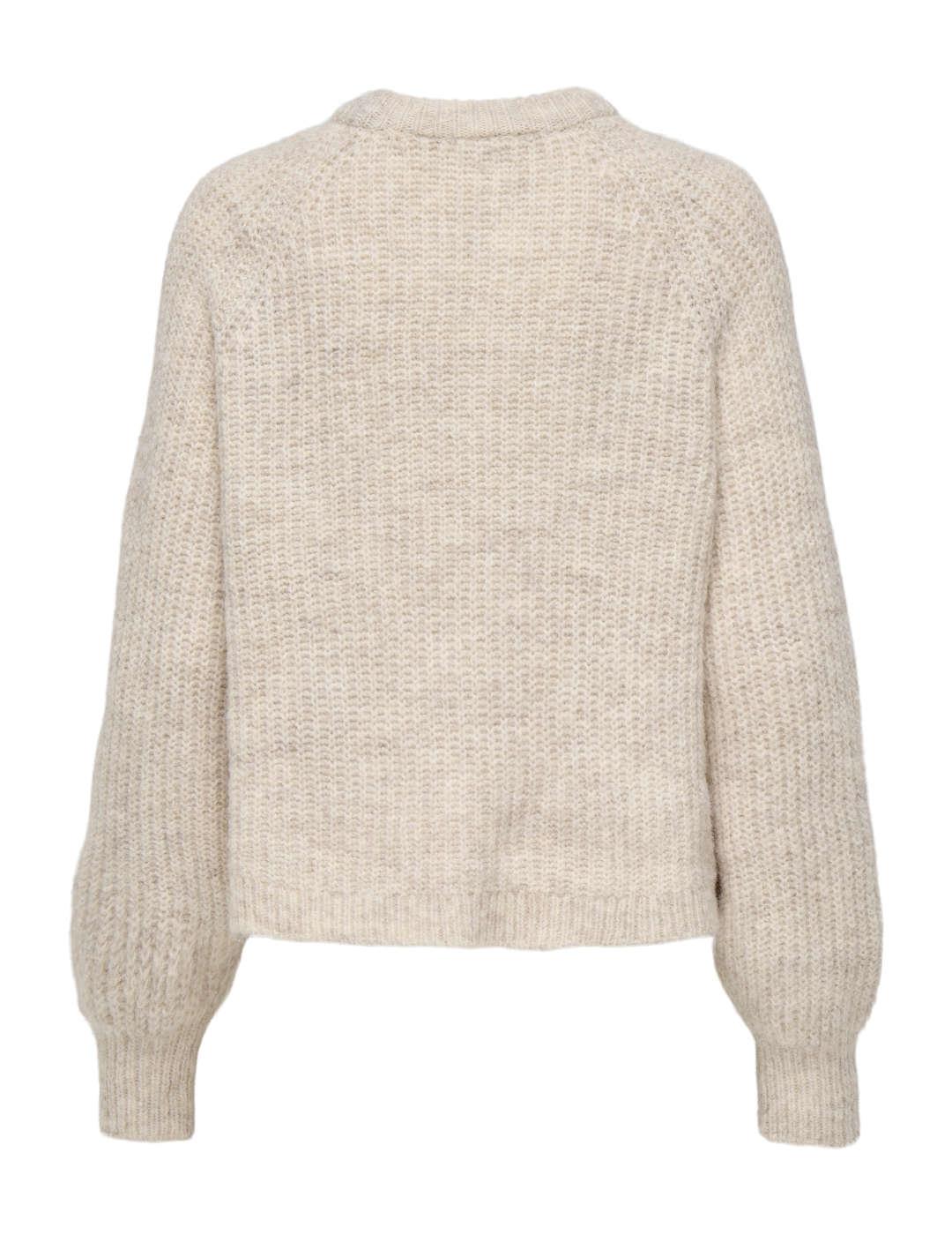 Jersey Only Gila beige punto grueso para mujer