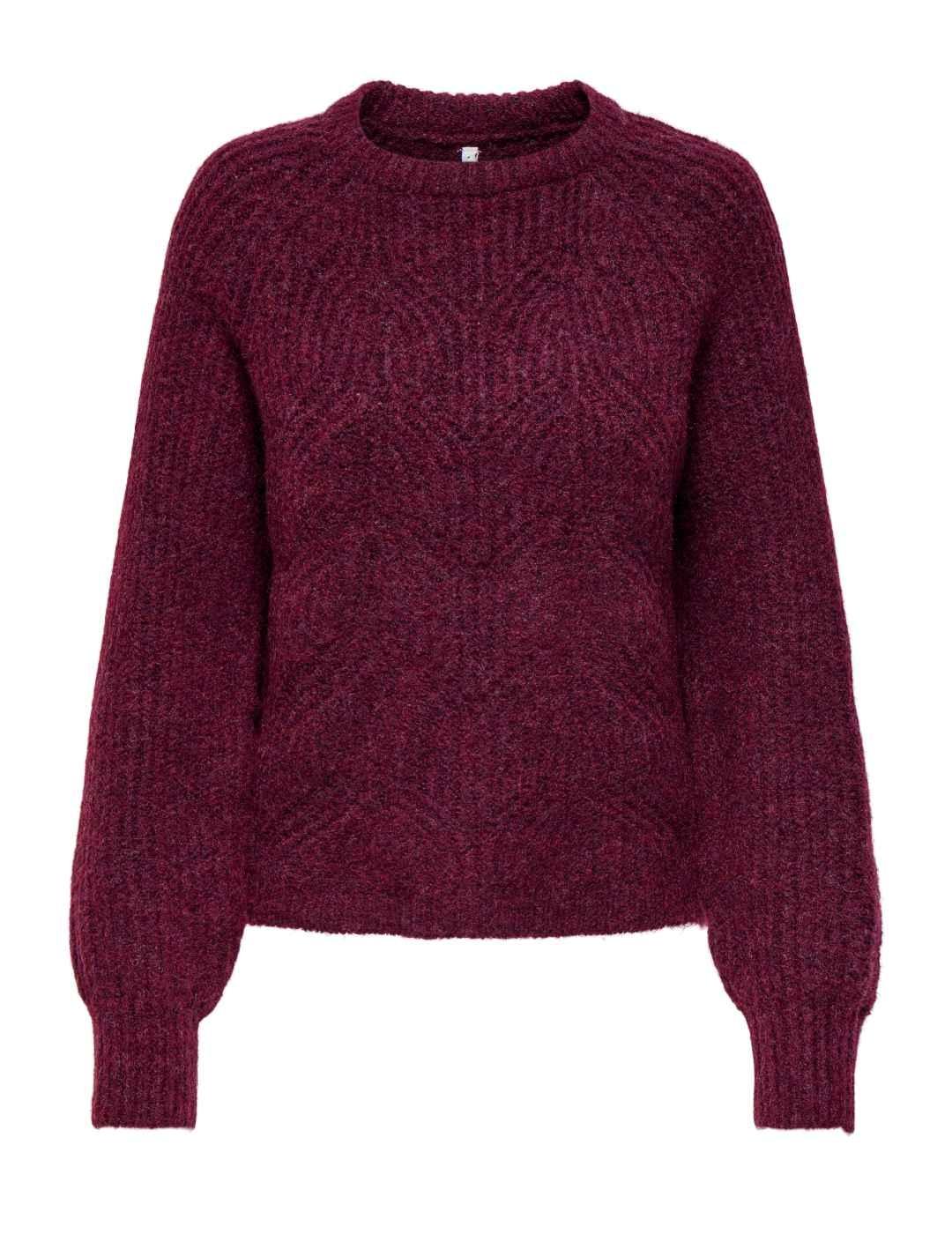 Jersey Only Gila granate punto grueso para mujer