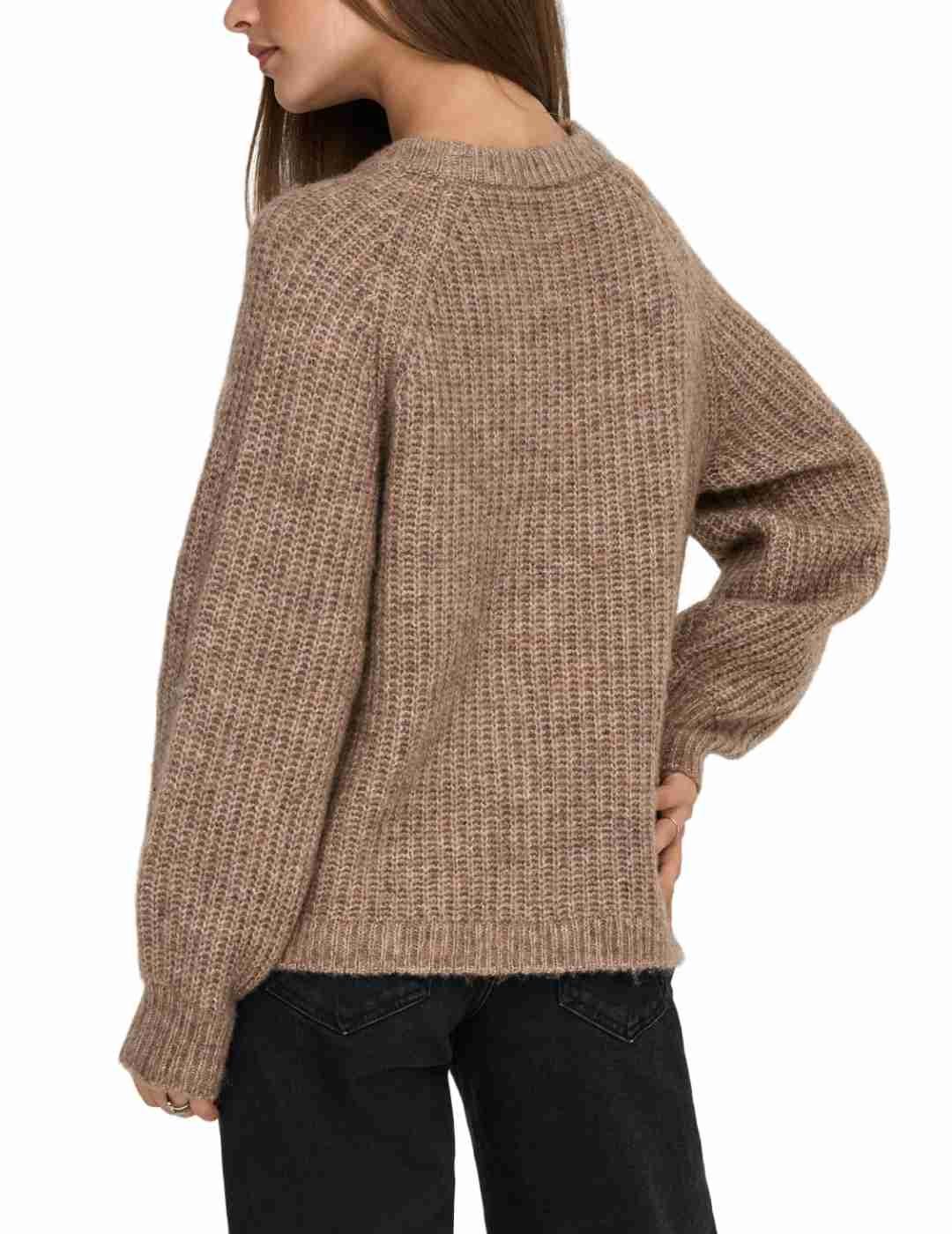 Jersey Only Gila camel punto grueso para mujer