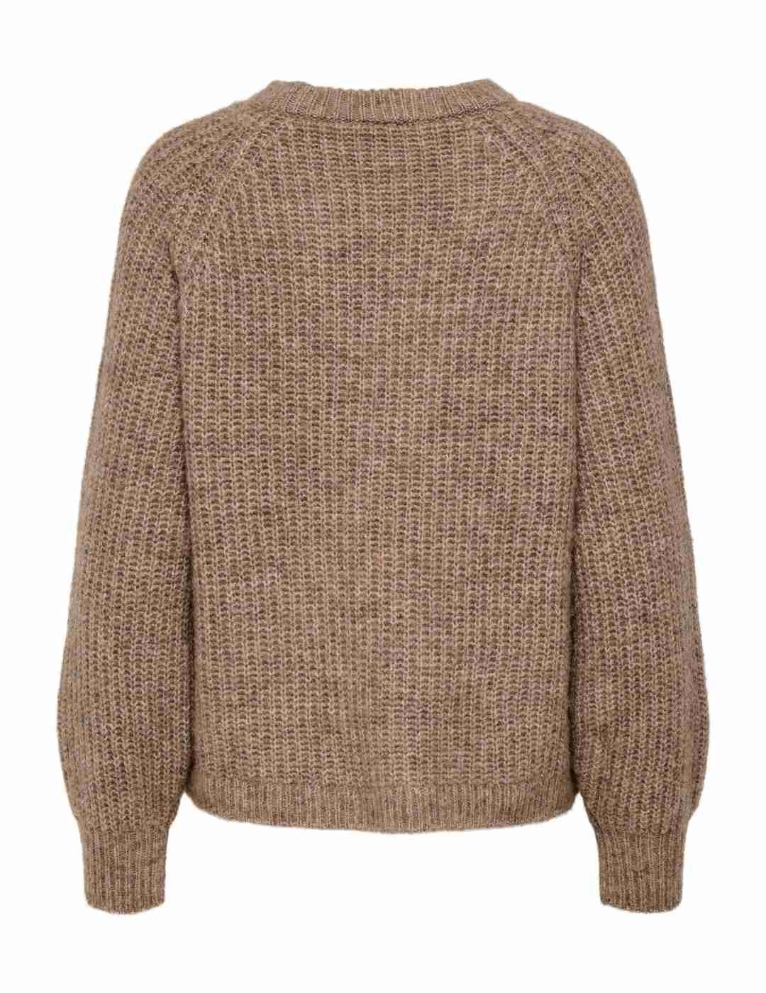 Jersey Only Gila camel punto grueso para mujer