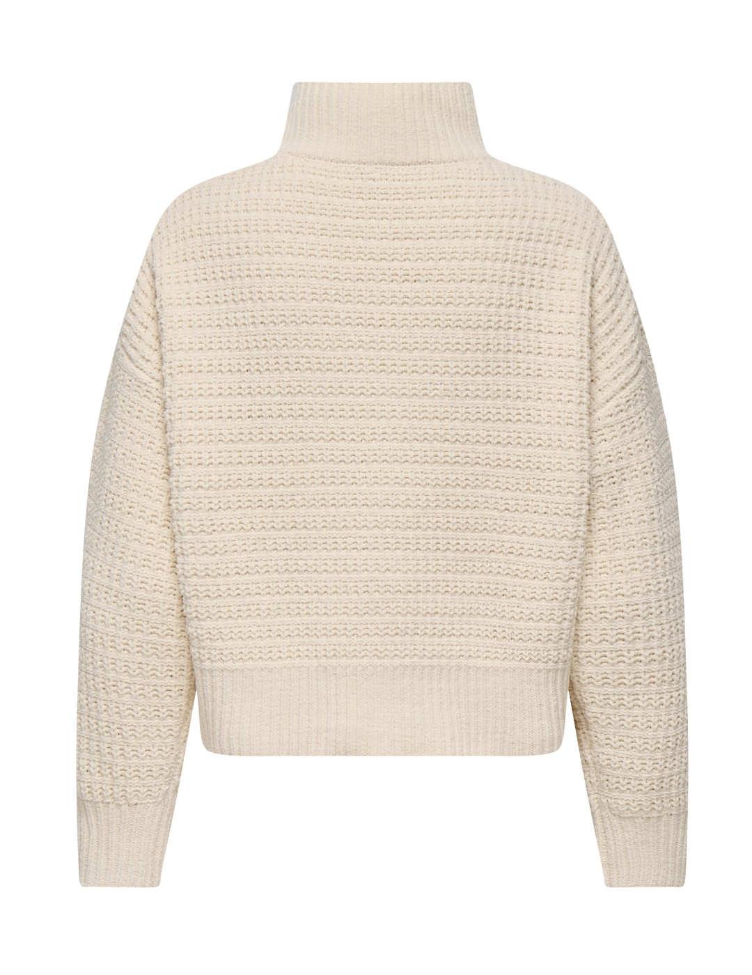 Jersey Only Globe beige punto cuello alto para mujer