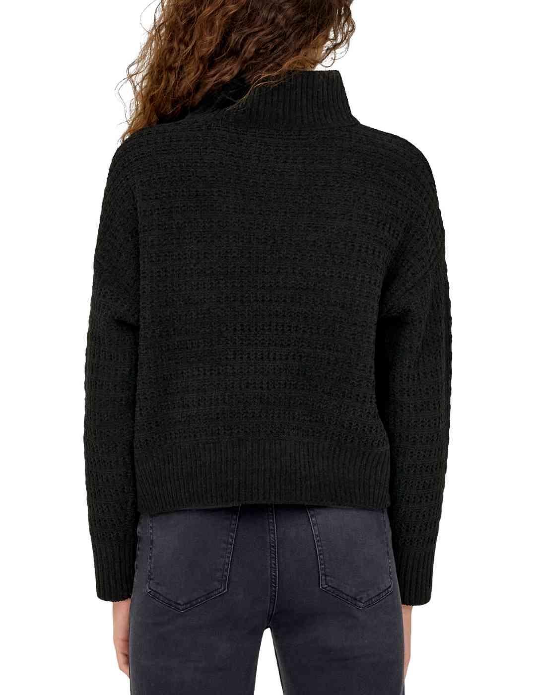 Jersey Only Globe negro punto cuello alto para mujer