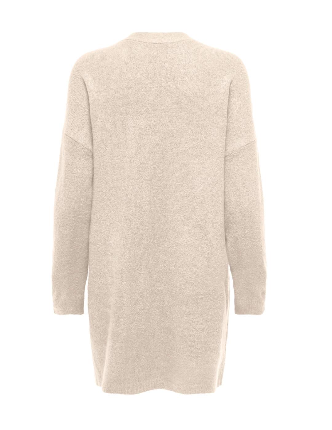 Cárdigan Only Talio beige largo sin cierre para mujer