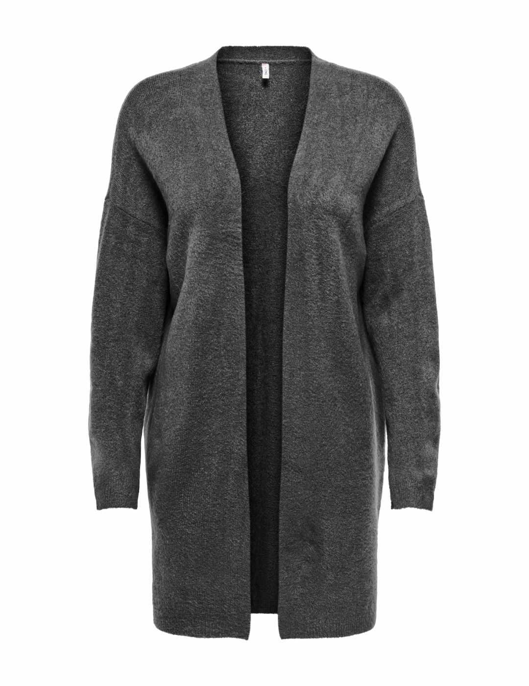 Cárdigan Only Talio gris larga sin cierre para mujer