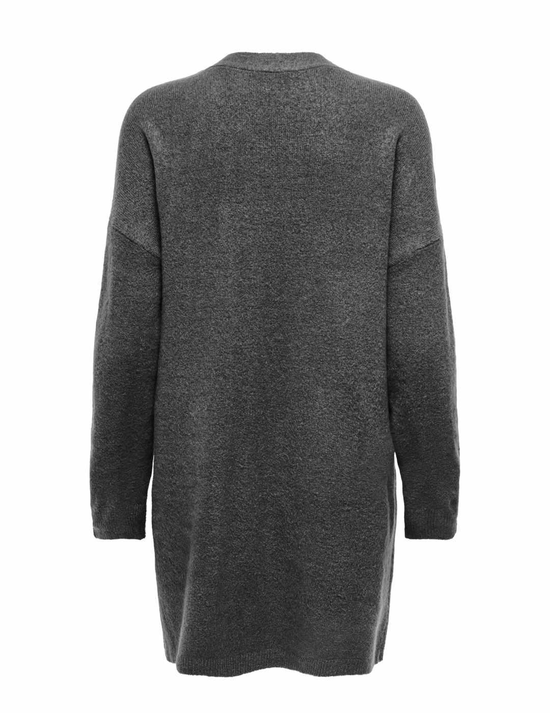 Cárdigan Only Talio gris larga sin cierre para mujer