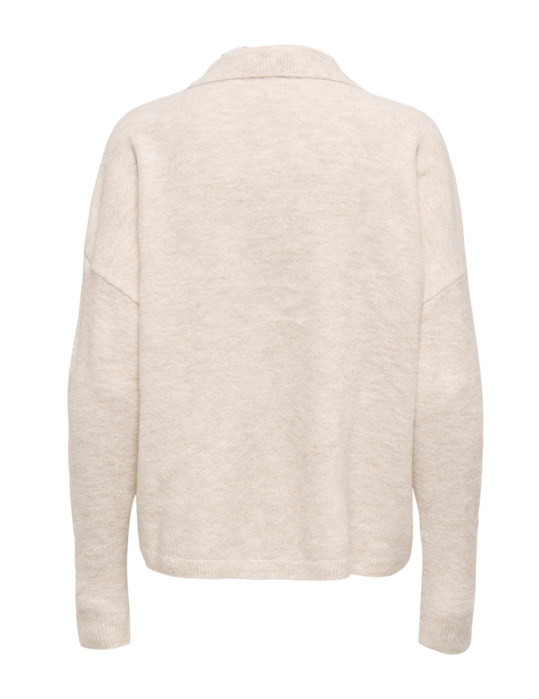 Polo Only Talio manga larga beige para mujer