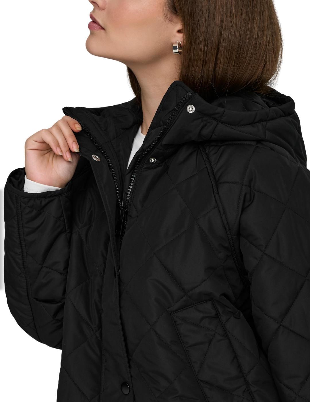 Chaqueta Only Sigga negra guateada capucha para mujer