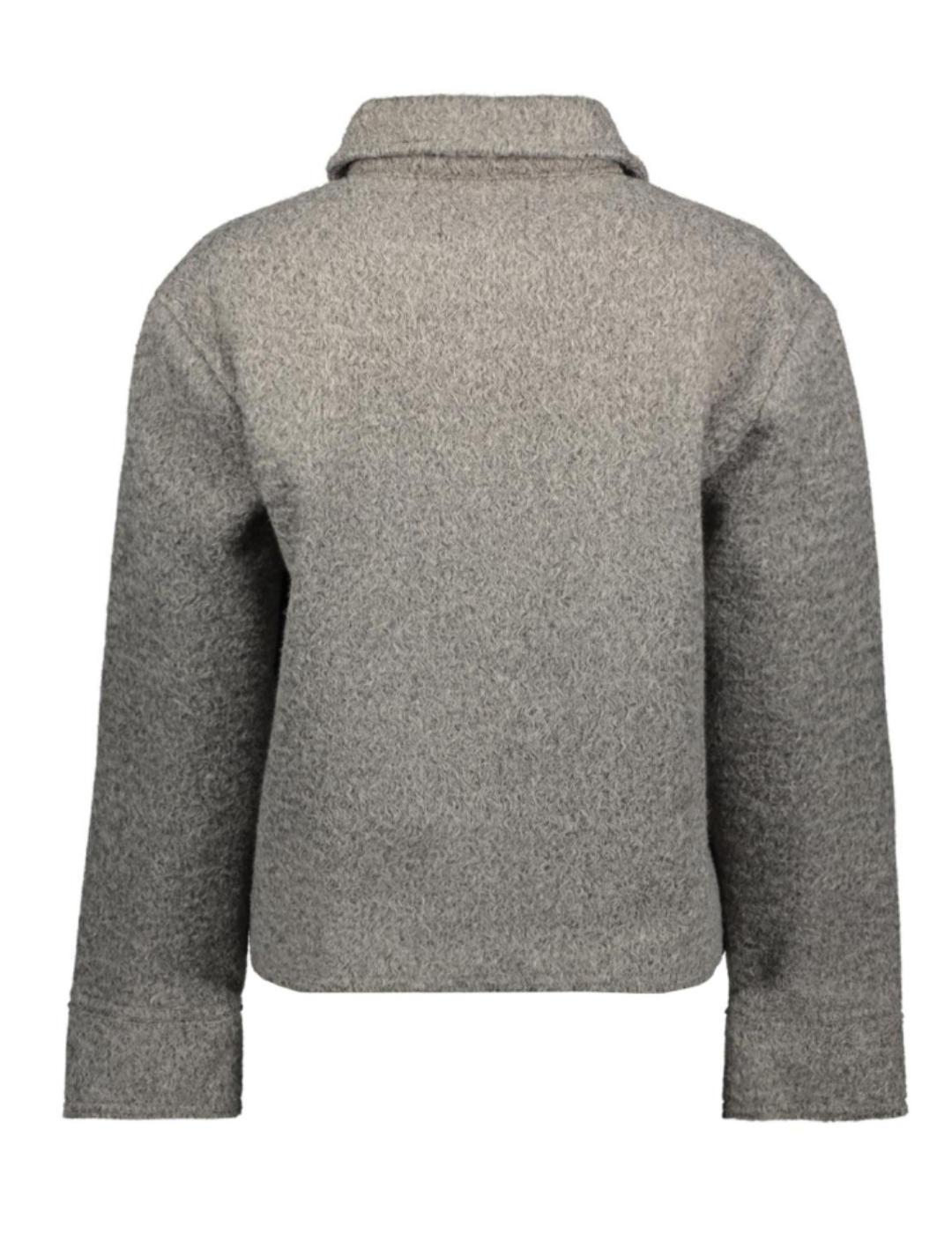 Chaqueta Only Sanne gris cropped cierre botones para mujer