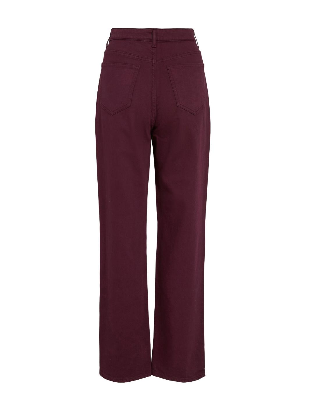 Pantalón Vila Kelly granate denim straight para mujer