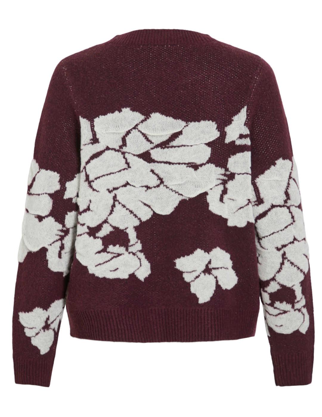 Jersey Vila Siya granate estampado flores para mujer