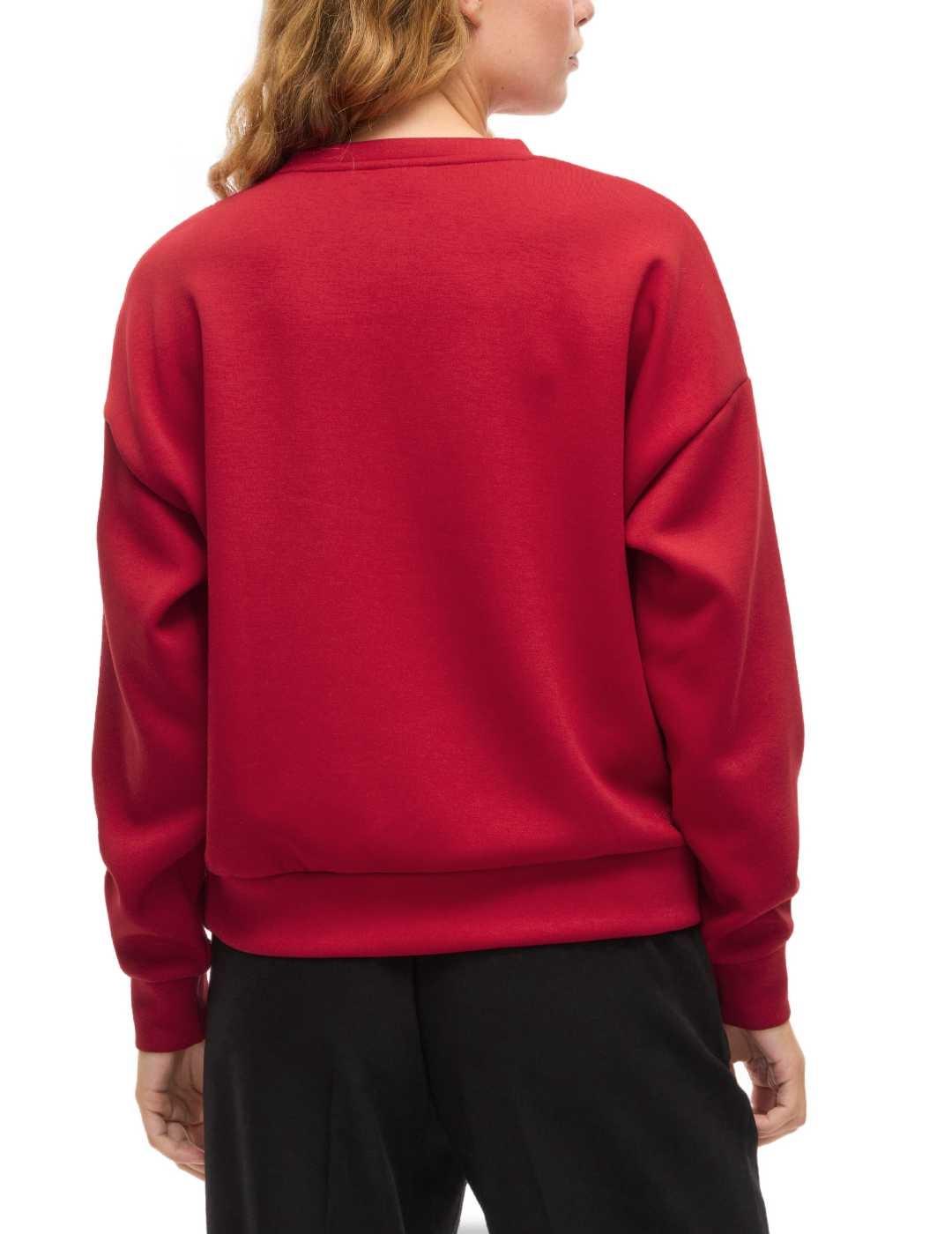 Sudadera Vila Reflect roja mensaje manga larga para mujer