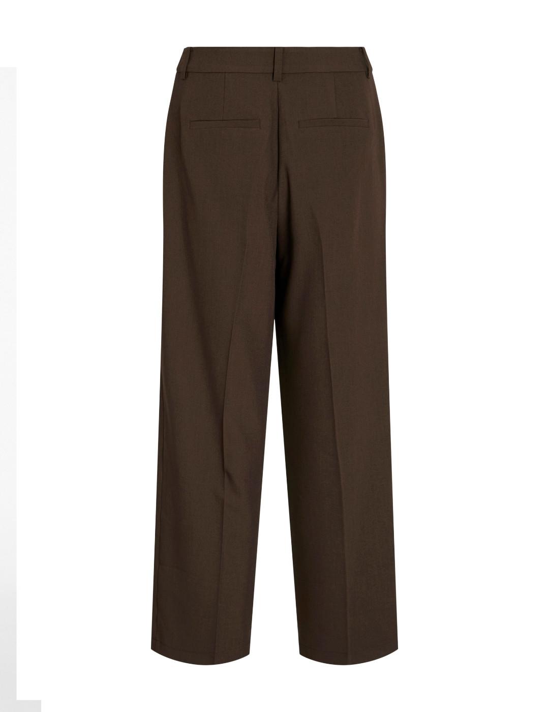 Pantalón Vila Siffe regular cintura alta marrón para mujer